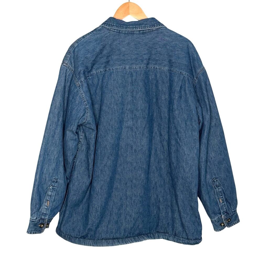 St. John’s Bay vintage style denim Shacket with brown fleece size XL - Picture 3 of 5